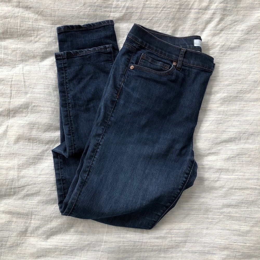 LOFT modern skinny dark wash jeans